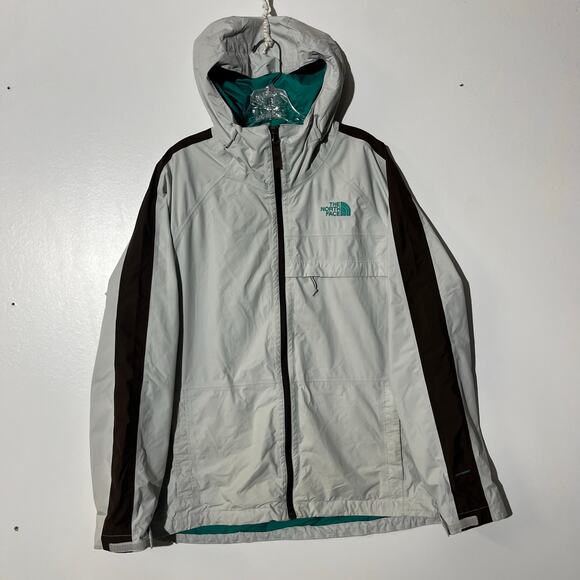 The North Face Dryvent Outerwear Full Zip White Brown Teal Jacket Mens Size M - Picture 1 of 8